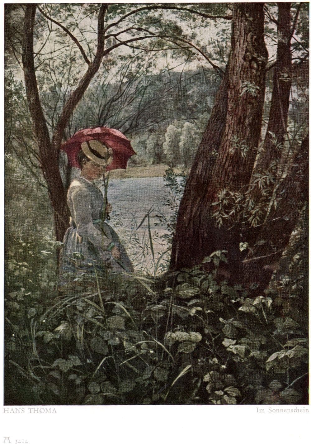 Hans Thoma Im Sonnenschein German Vintage Painting Postcard