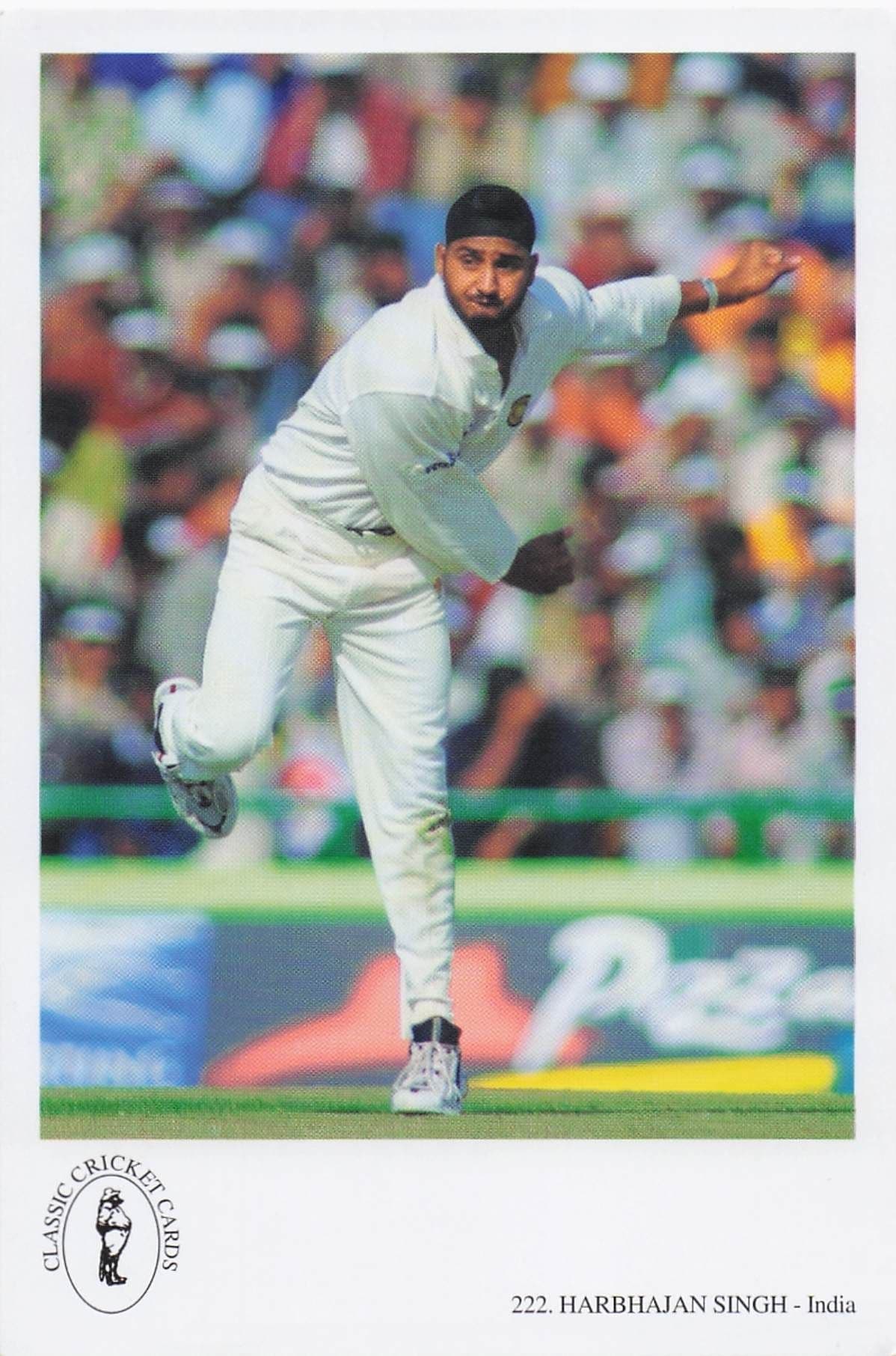Harbhajan Singh India TCCB Classic Cricket Photo Postcard