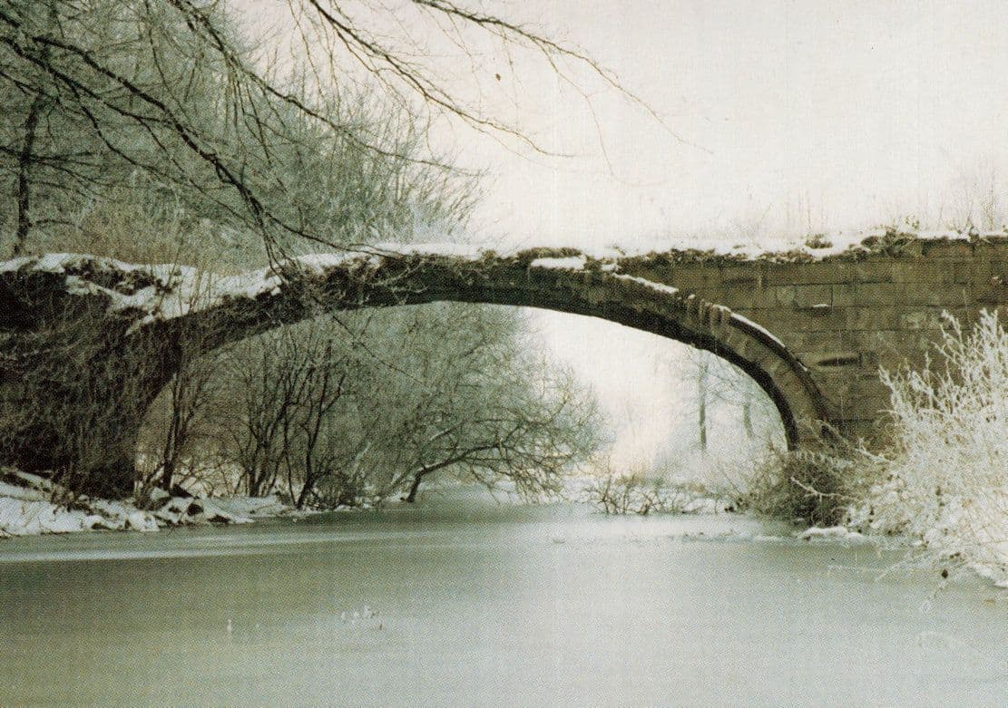 Hardwick Park Bridge at Christmas Sedgefield Durham Postcard