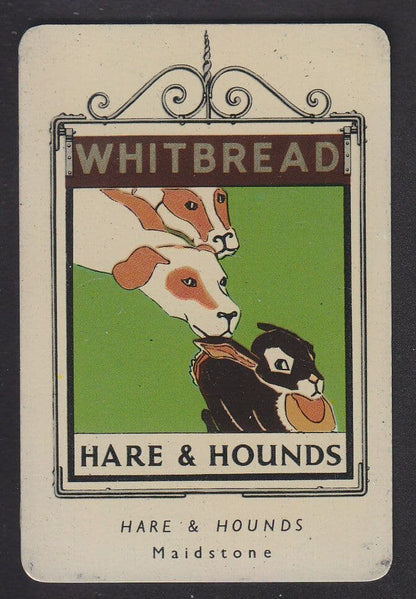Hare & Hounds Maidstone Kent Metal Pub Sign Whitbread Rare Ephemera