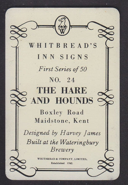 Hare & Hounds Maidstone Kent Metal Pub Sign Whitbread Rare Ephemera