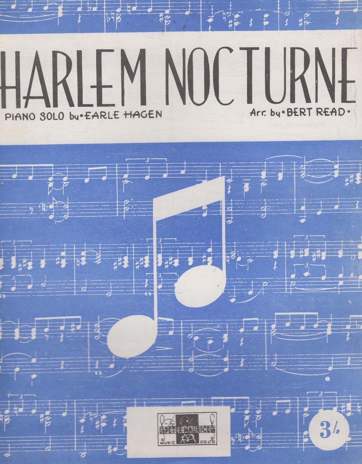 Harlem Nocturne Earle Hagen 1940s Sheet Music