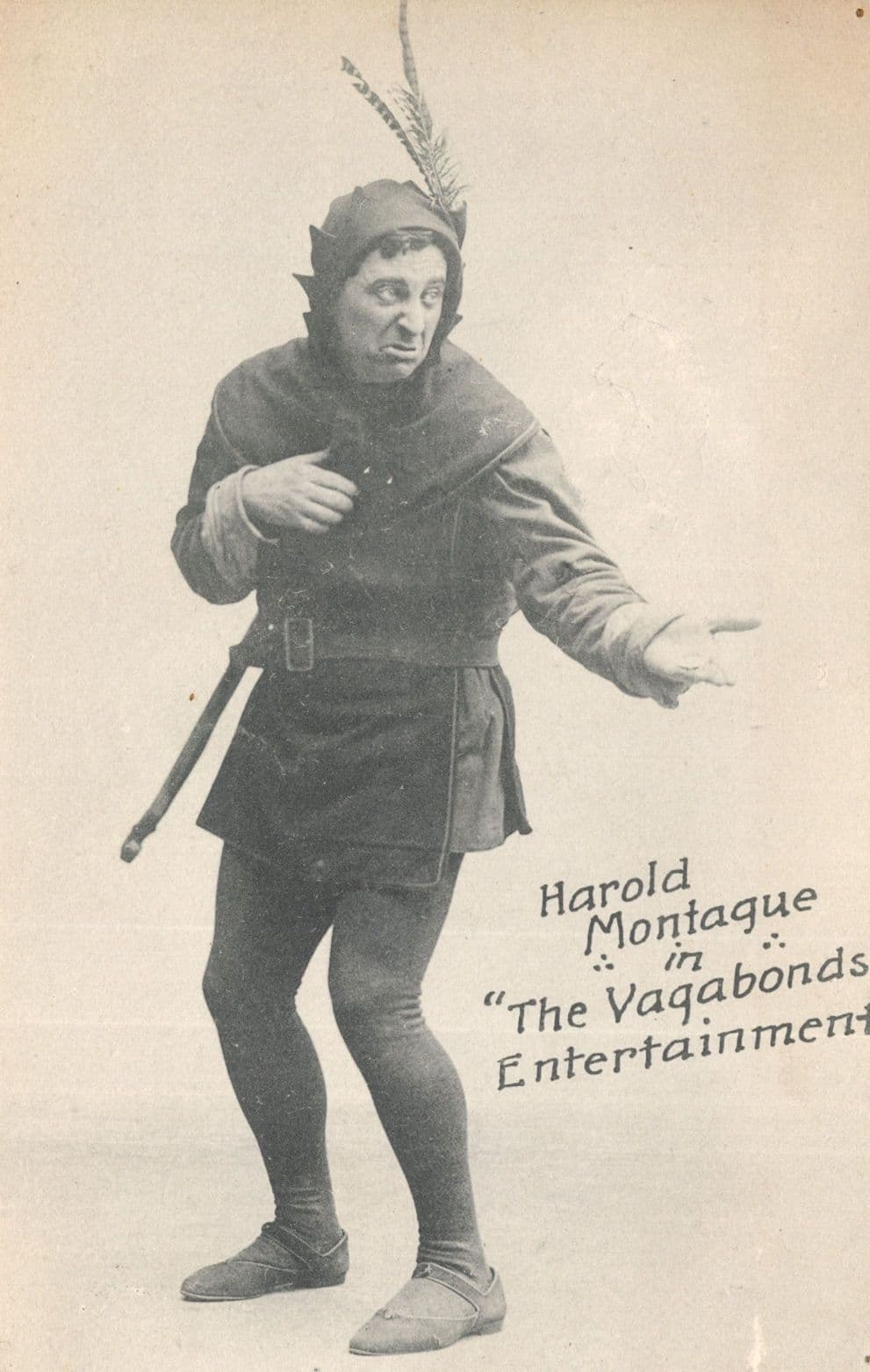 Harold Montague Court Jester Vagabonds Theatre Entertainment Antique Postcard