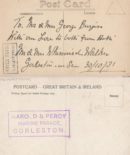 Harold & Percy Ship Card Publishers Gorleston Norfolk Old Advertising Postcard