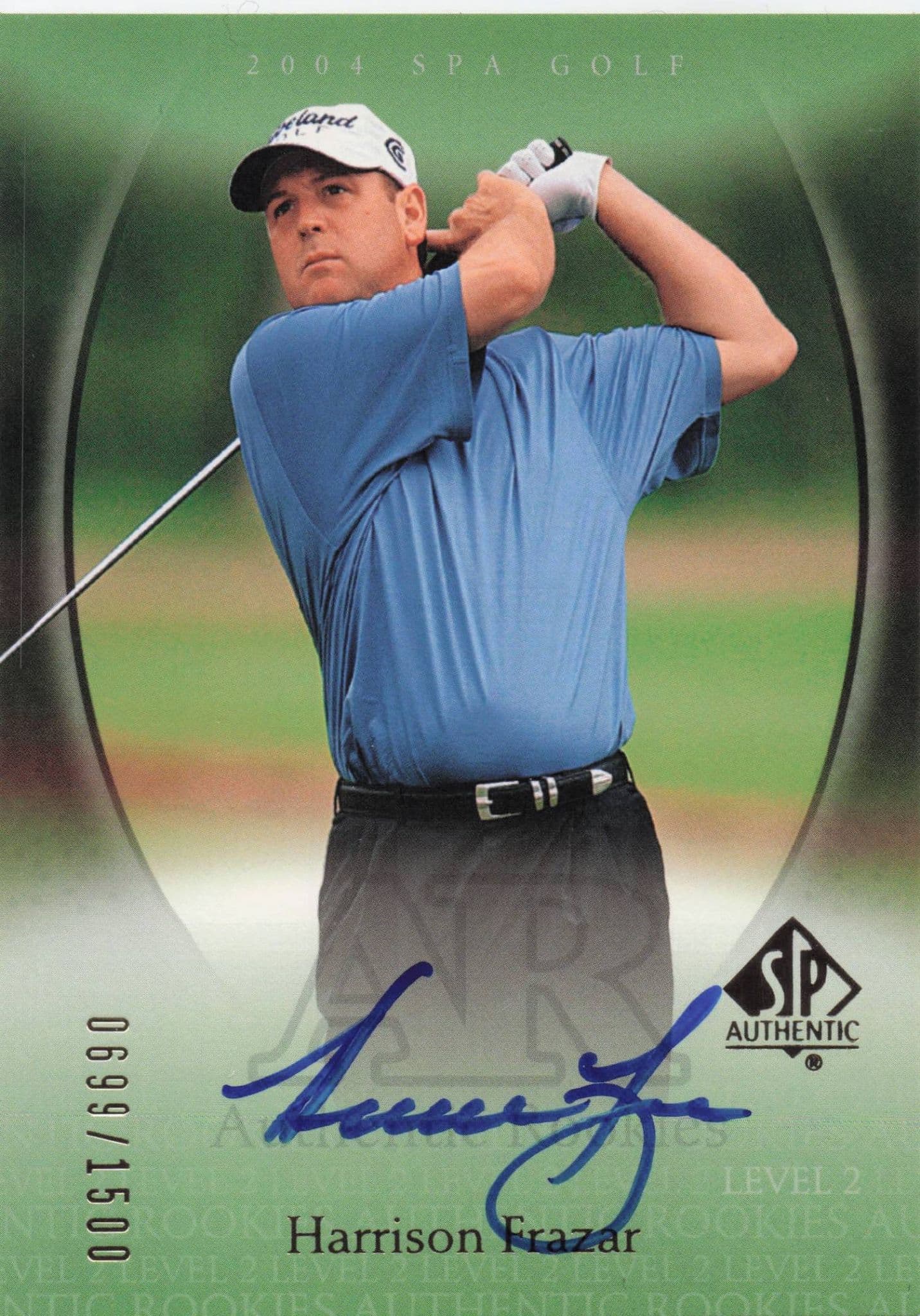 Harrison Frazar Authentic Rookies 2004 Golf SP Hand Signed Autograph Card