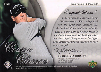 Harrison Frazer Course Classics 2004 Authentic Tournament Upper Deck Golf Shirt Card