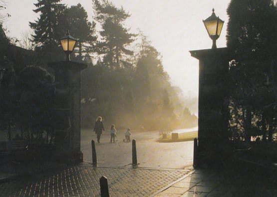 Harrogate Dusk at the Gateway To Valley Gardens Childrens Bike Postcard