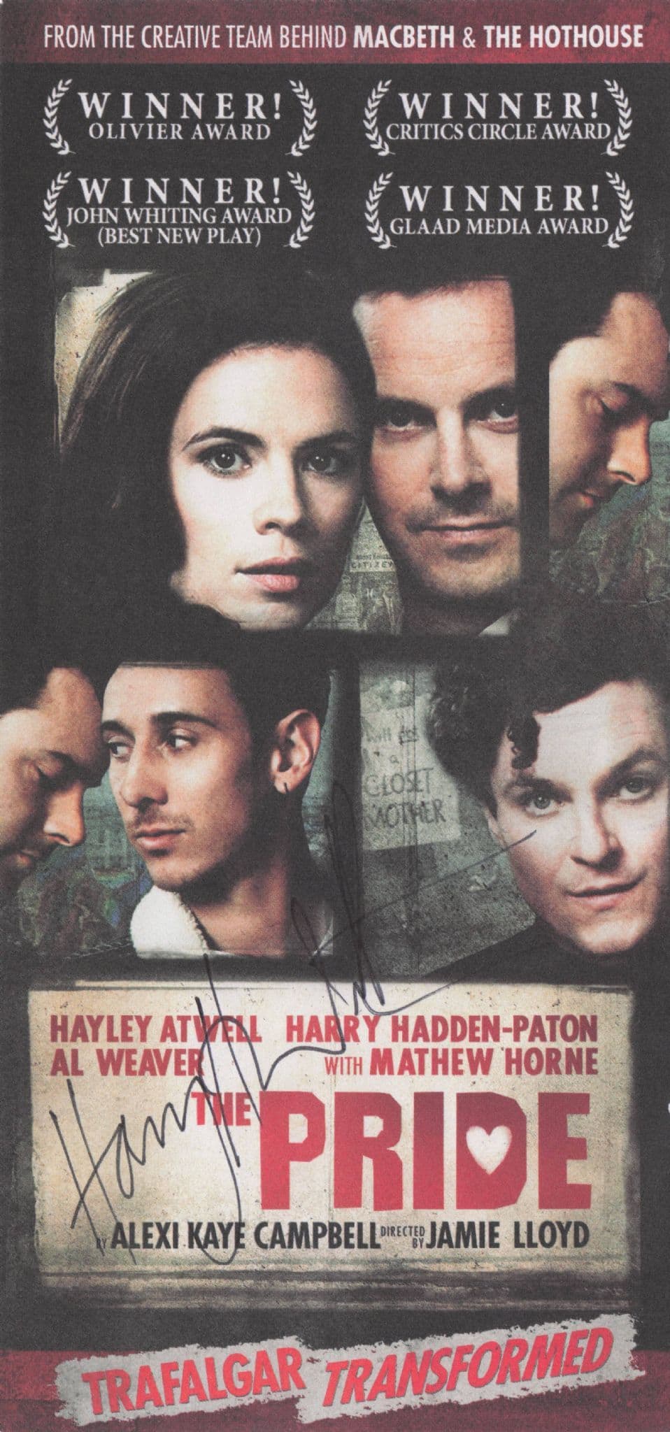 Harry Hadden-Paton of Netflix The Crown Pride Hand Signed Theatre Flyer