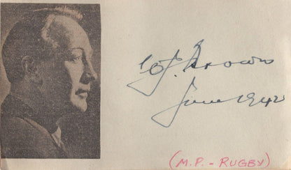 Harry Hemlsey Radio Luxembourg WW2 Rugby MP 2x Hand Signed Autograph