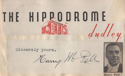 Harry Pell Dudley Hippodrome Orchestra Conductor Hand Signed Autograph