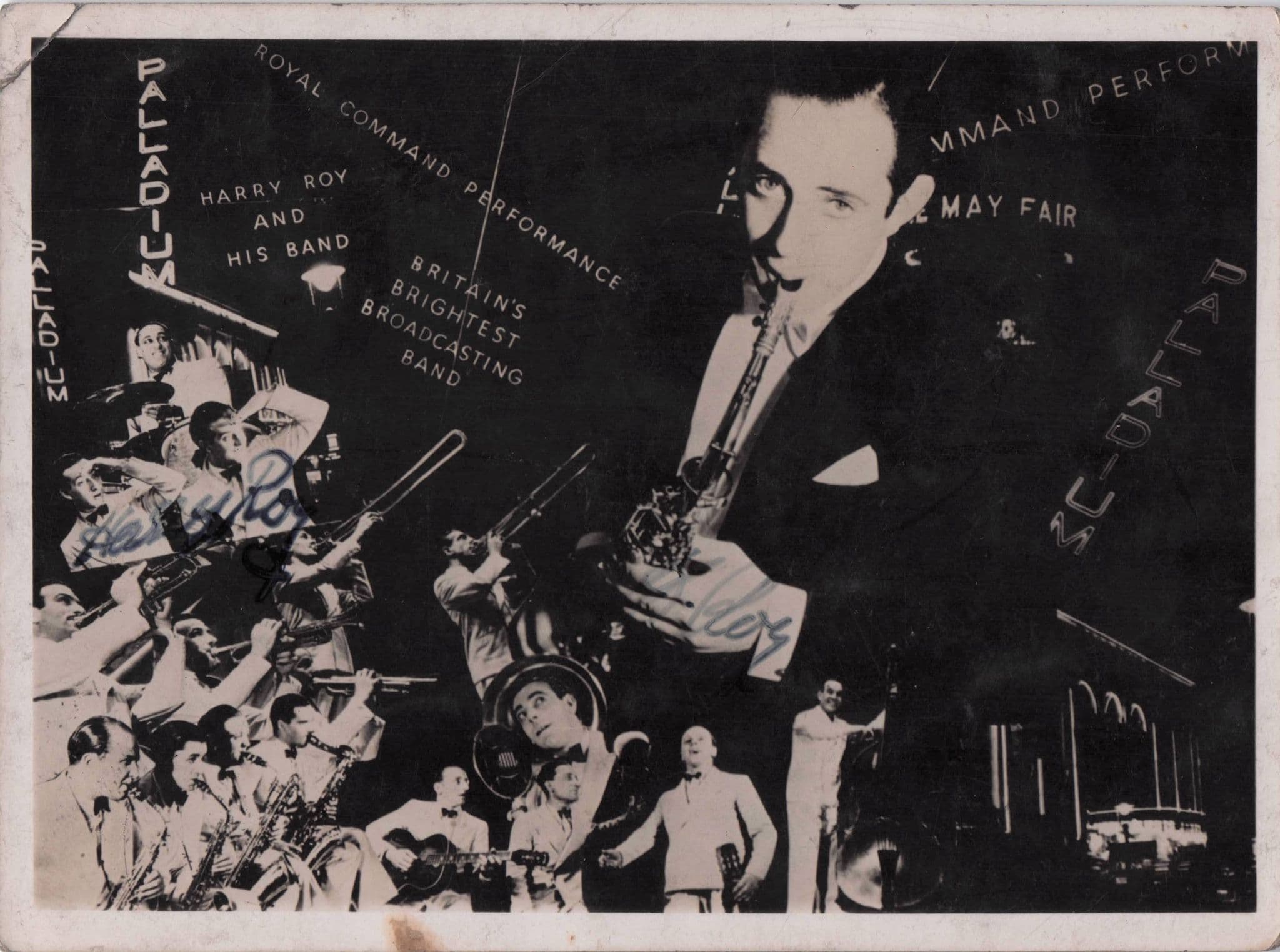 Harry Roy & His Band Palladium Live Old Rare Real Photo Postcard