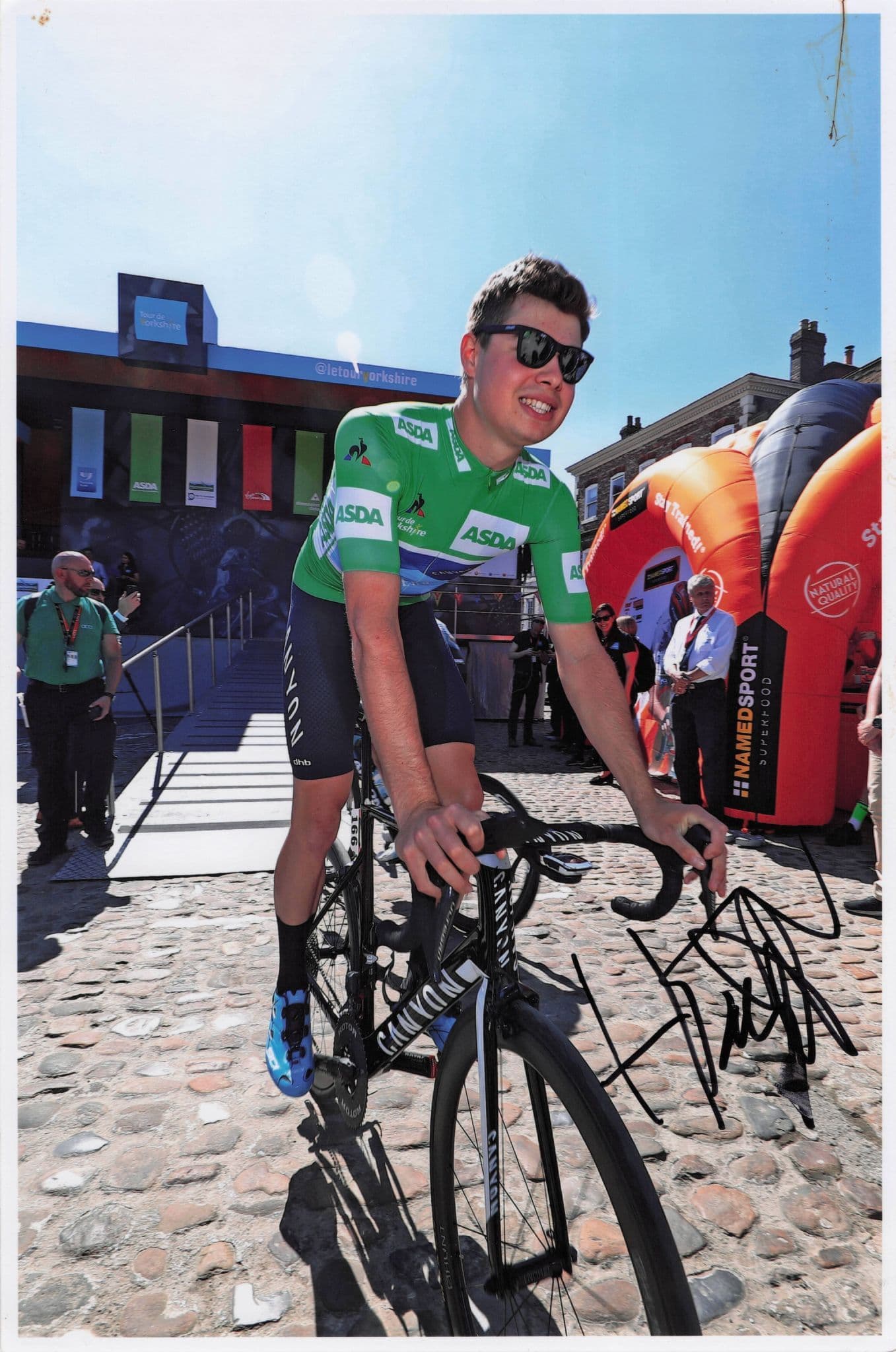 Harry Tanfield British Cyclist 2017 Tour De Yorkshire 12x8 Hand Signed Photo