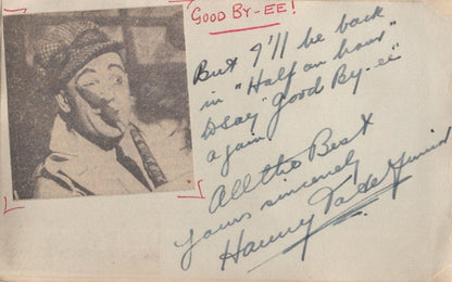 Harry Tate Bette Driver in WW2 Hand Signed Autograph Page