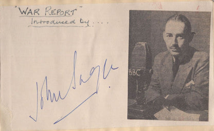 Harry Wragg 1942 WW2 Horse Jockey John Snagge Hand Signed Autograph