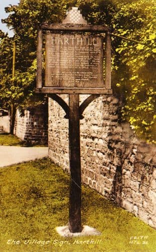 Harthill Village Sign South Yorkshire Vintage Postcard