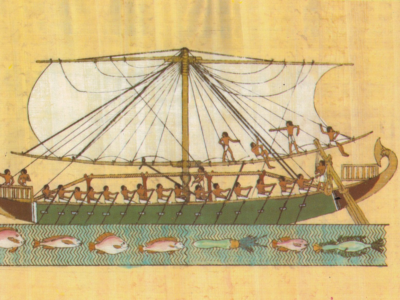 Hatshepsuts Boat Sailing Towards Punt Red Sea Egypt Postcard