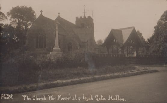 Hatton Military War Memorial Church Antique Real Photo Derby Postcard