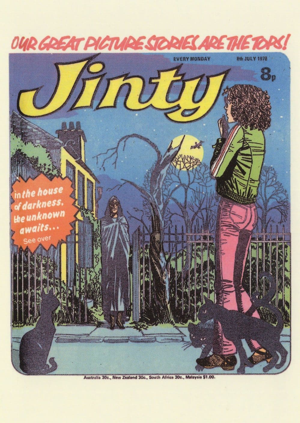 Haunted House Of Horror Jinty 1970s Girls Comic Book Postcard