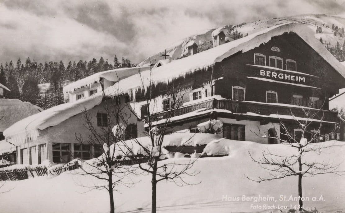 Haus Bergheim St Anton Austria Hotel RPC Postcard