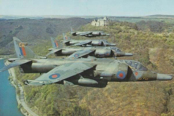 Hawker Siddeley Harrier GR3 Over Hanover German Castle WW2 Plane Photo Postcard