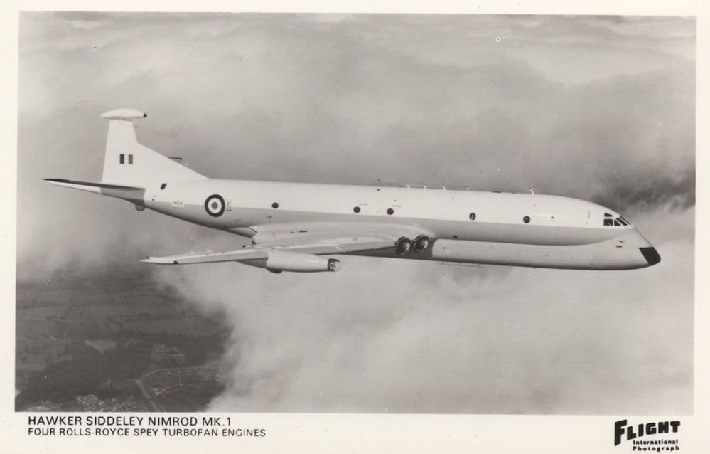 Hawker Siddeley Nimrod MK 1 Flight Real Photo Aircraft Postcard
