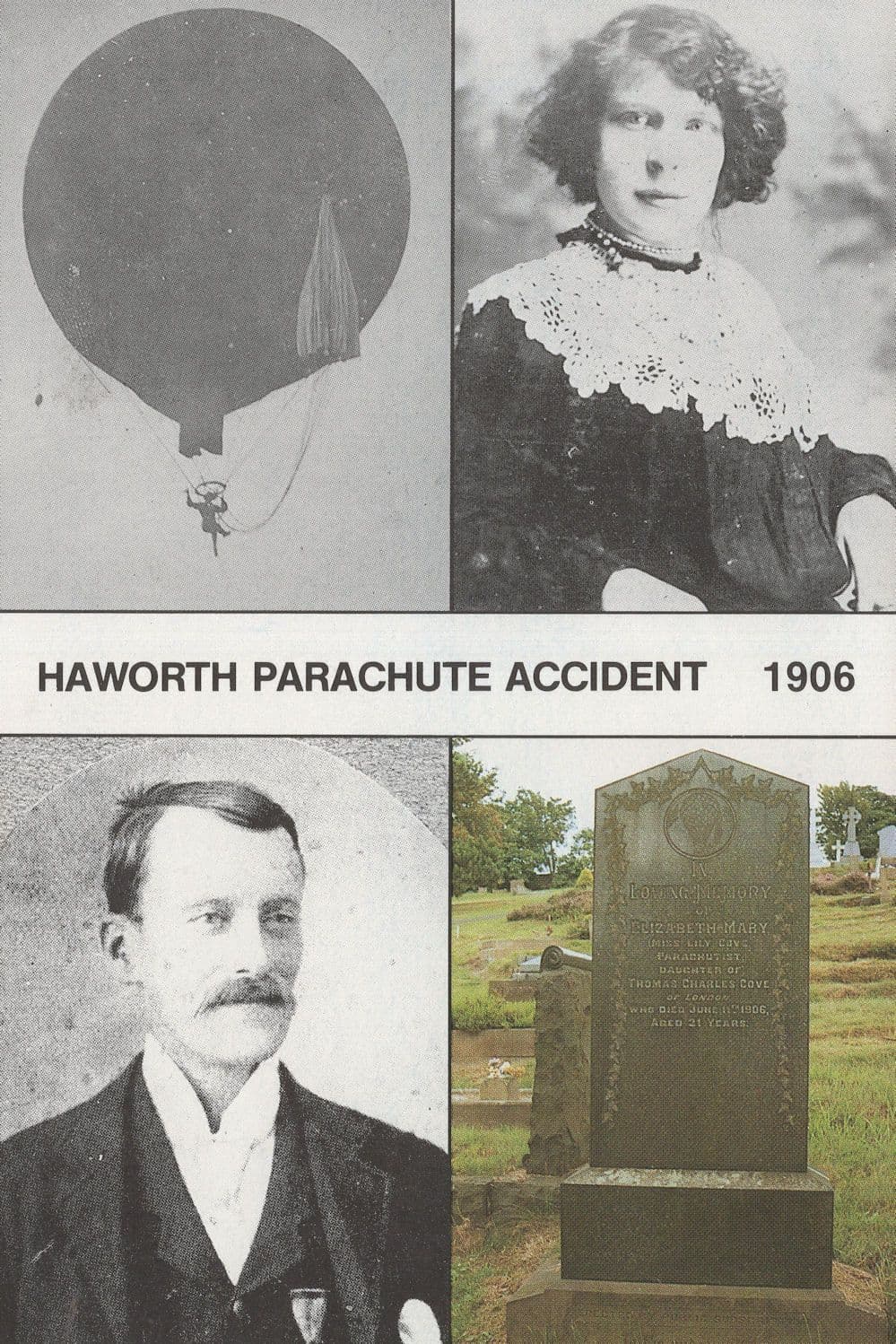 Haworth Parachute Accident 1906 Yorkshire Postcard