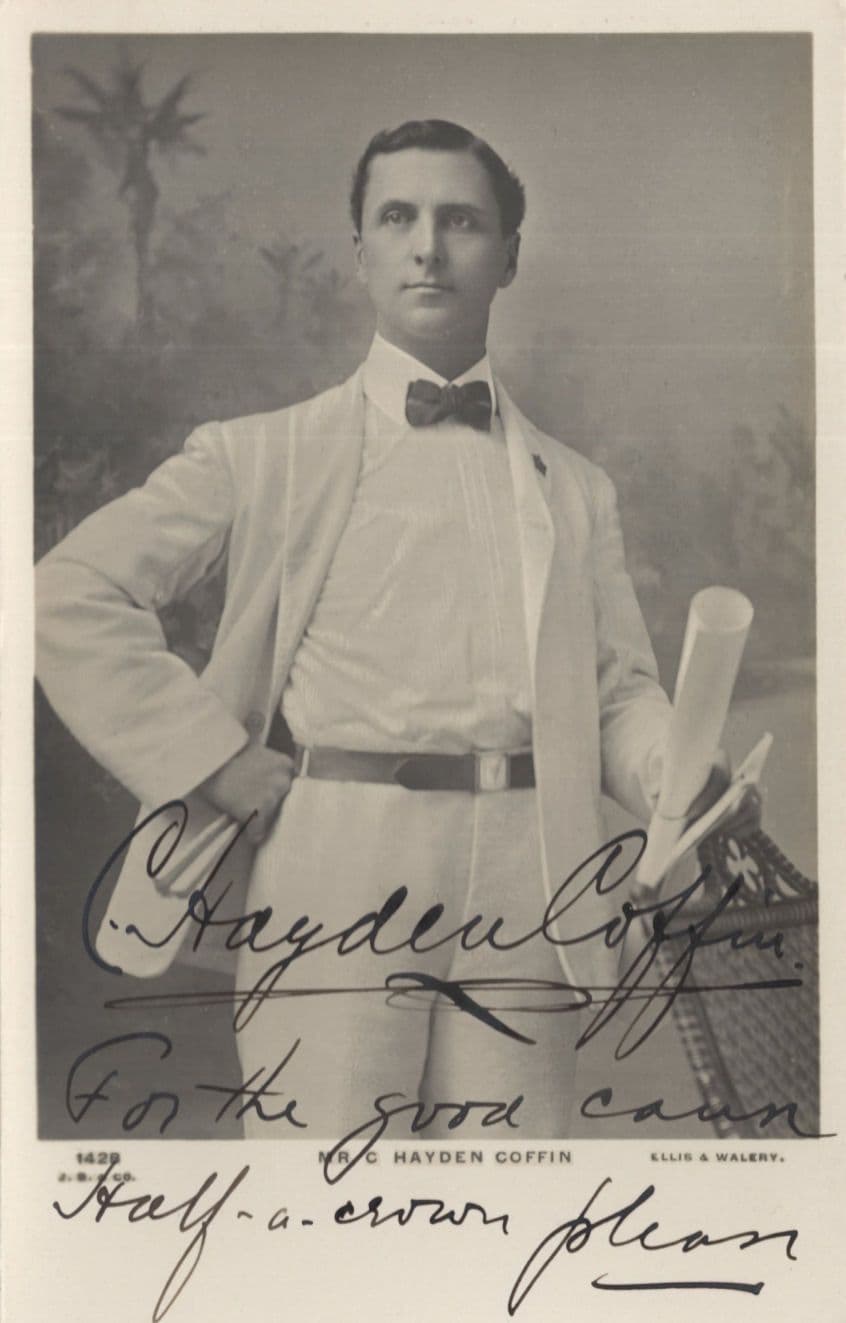 Hayden Coffin Musical Comedian Half A Crown Please Hand Signed RPC Postcard