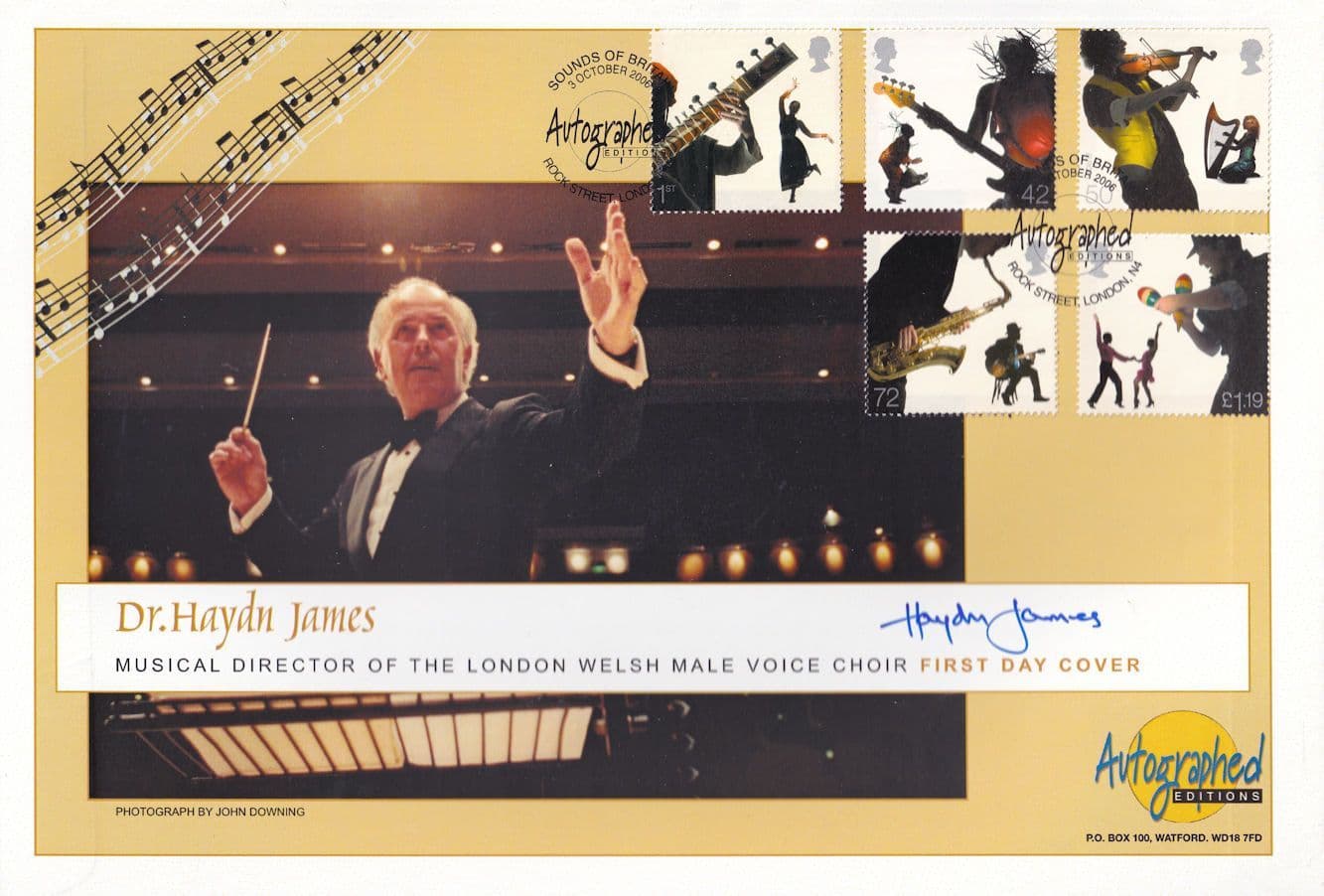 Haydn James Welsh Choir Conductor Rugby Hand Signed FDC