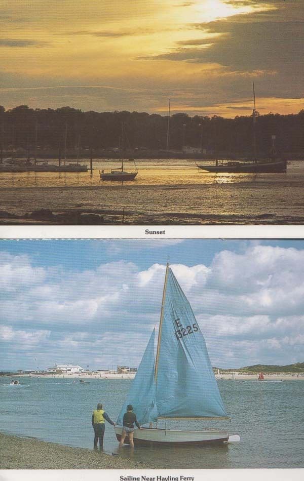 Hayling Ferry Hampshire Sunset Sailing Portsmouth Camera Club 2x Postcard s