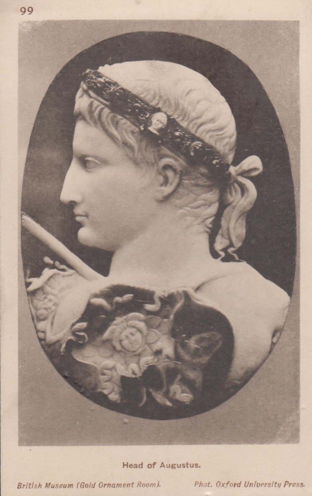 Head Of Augustus British Museum Old Painting Postcard