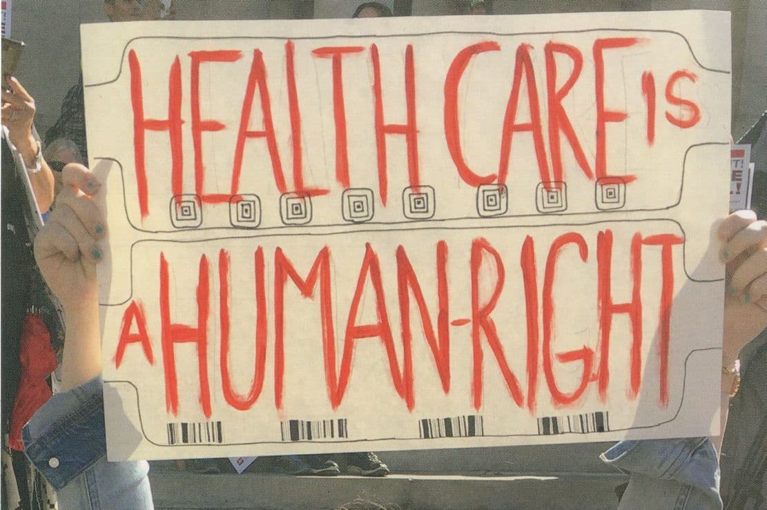 Health Care Is A Human Rights NHS March Campaign Postcard