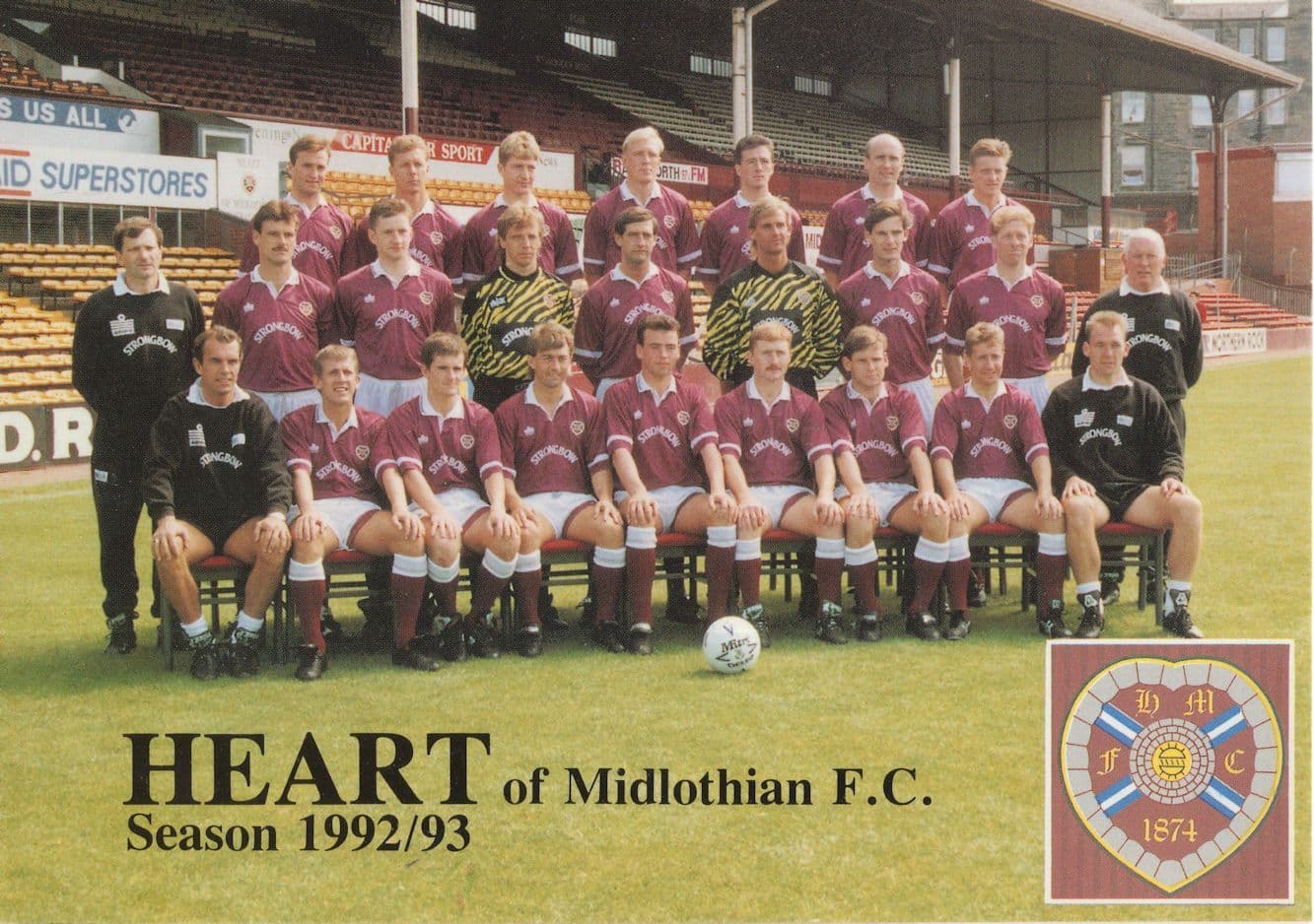 Hearts Scottish Football Club 1993 Printed Multi Signed Photo