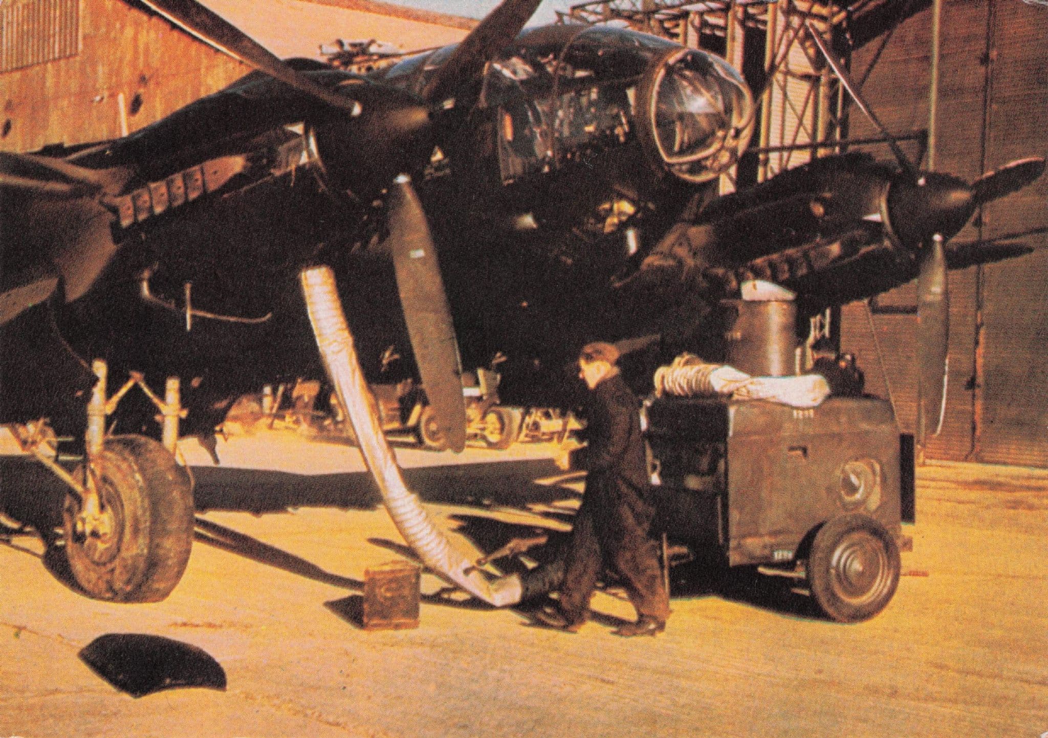 Heating HE111 Military Plane Engines Rare Aircraft Postcard