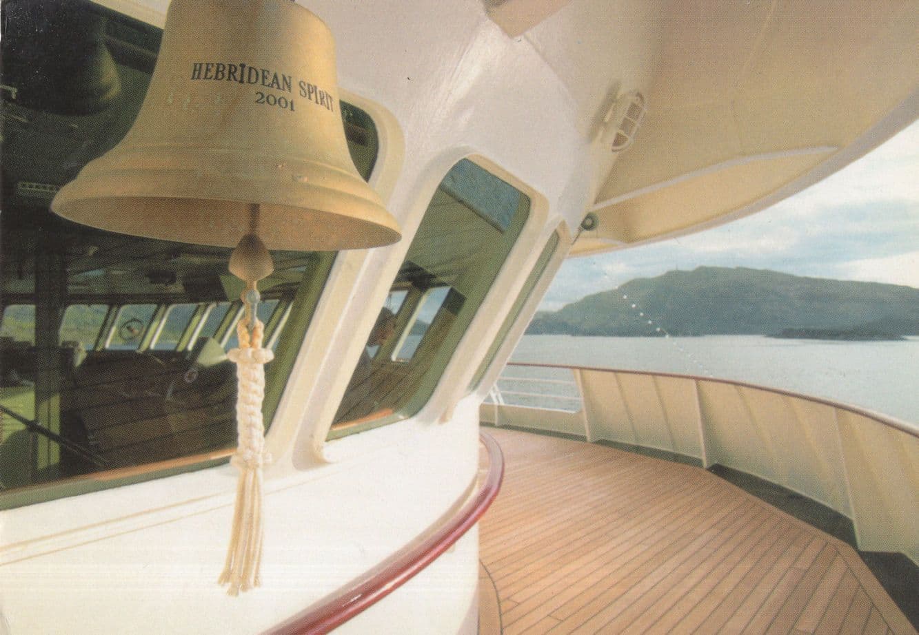 Hebridean Spirit Scottish Glasgow Cruise Ship Deck Bell Postcard