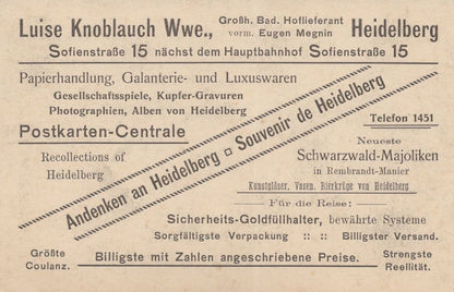 Heidelberg Antique German Advertising Postcard