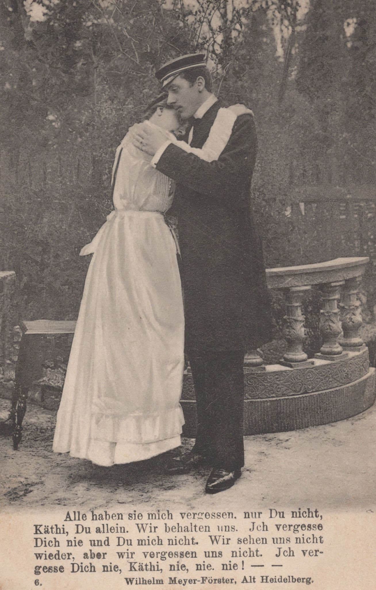 Heidelberg German Military Soldier Cadet Romantic Old Postcard
