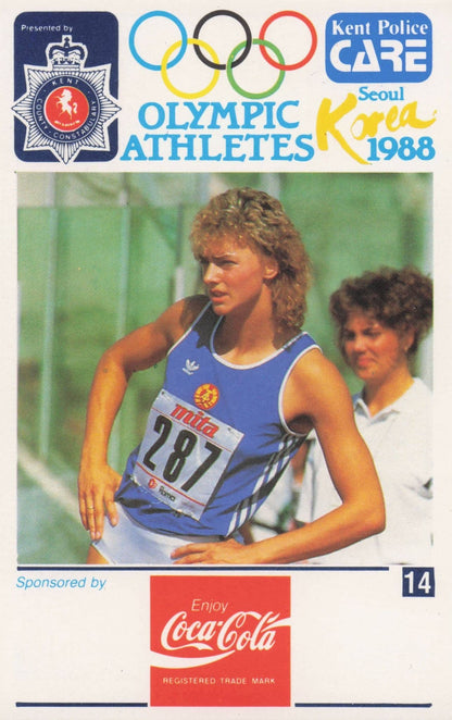 Heike Drechsler German Athlete Olympics 1988 Police Trade Photo Card