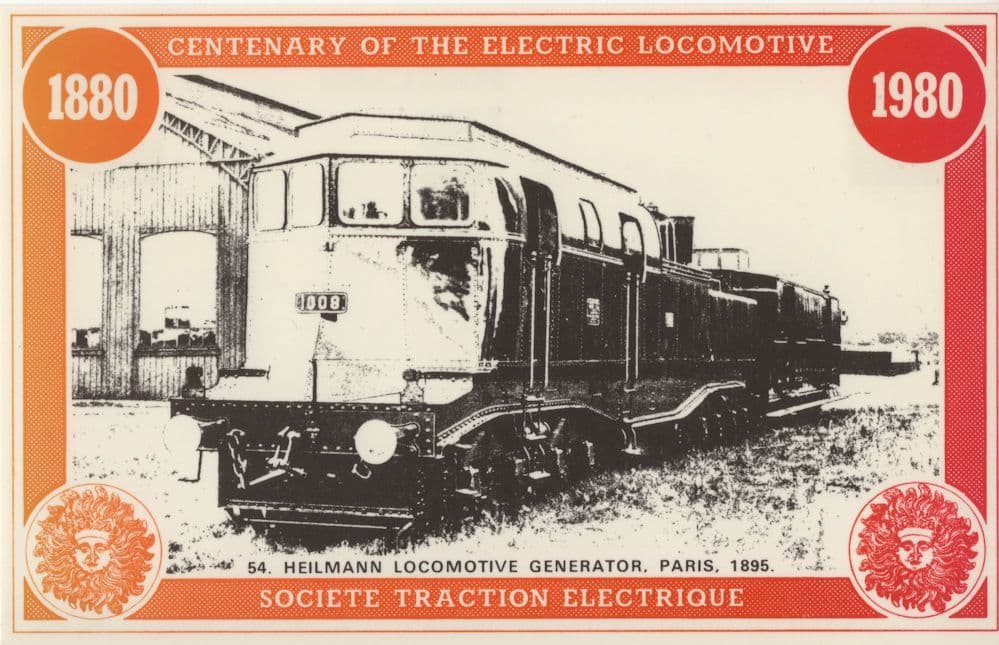 Heilmann Locomotive Generator Paris 1895 French Train Postcard