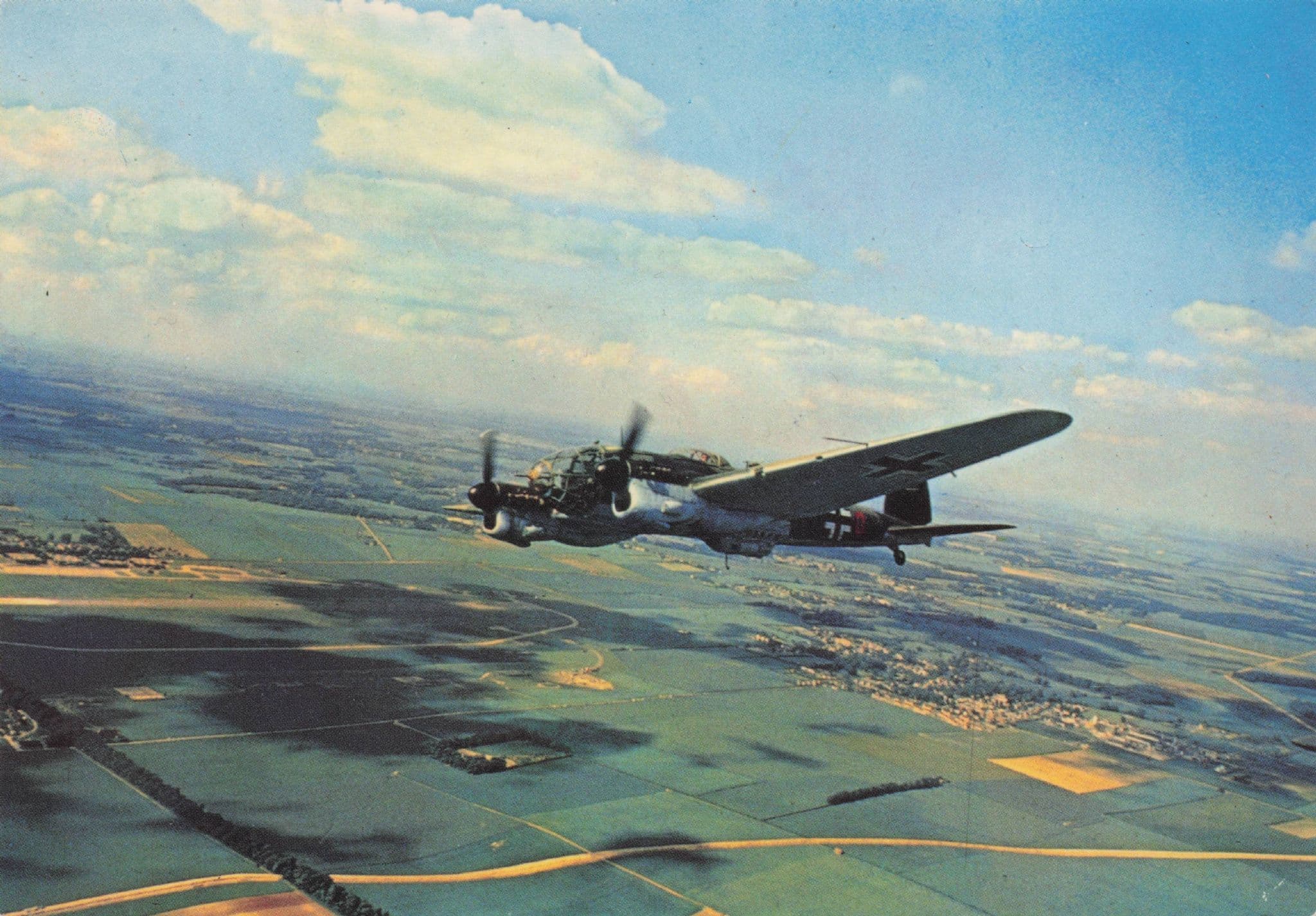 Heinkel 111 Military Plane To France Battle Of Britain Postcard