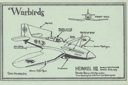 Heinkel 112 WW2 Military Bomber Plane Limited Edition Postcard