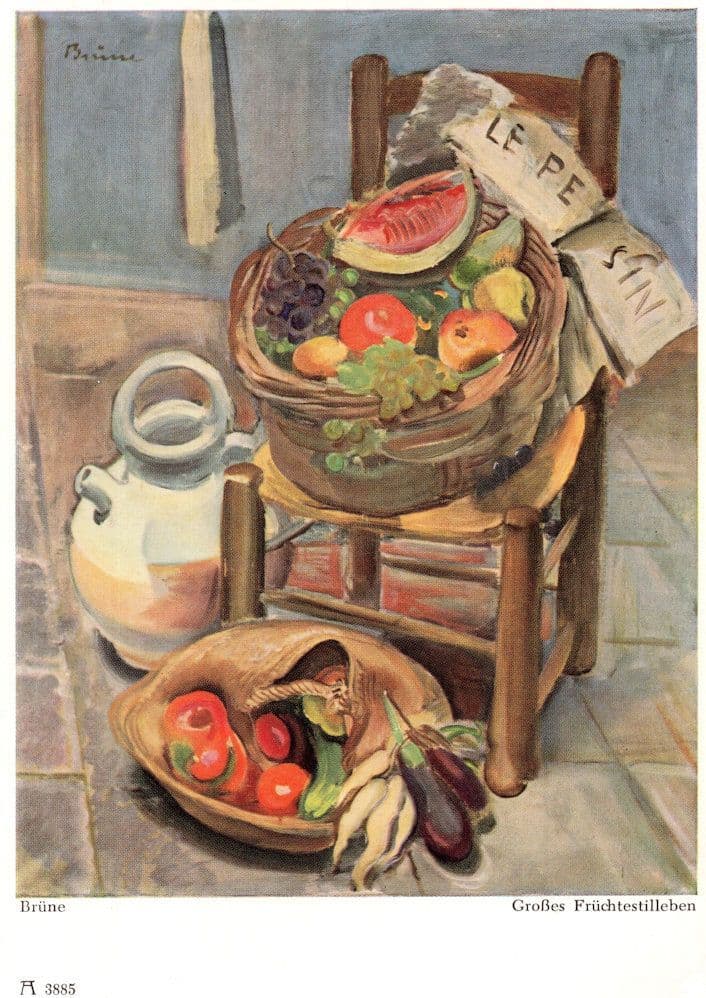 Heinrich Brune  Grobes Fruchtestilleben Munchen Painting Postcard