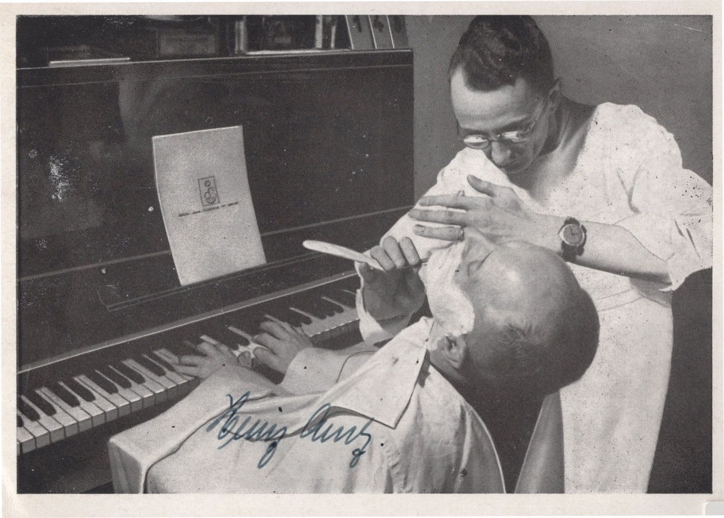 Heinz Arntz German Pianiste  Hand Signed Record Breaker Photo