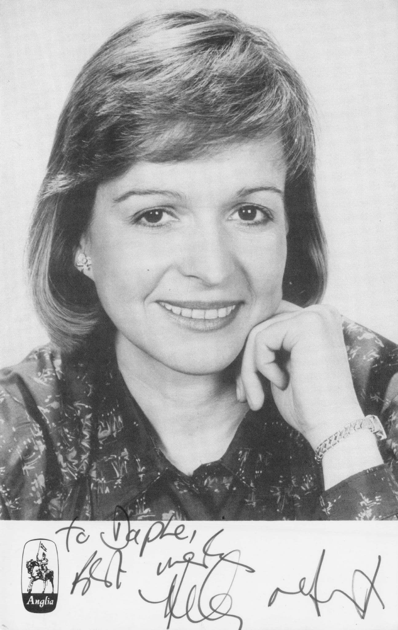 Helen McDermott Anglia TV Presenter Old Hand Signed Cast Card Photo