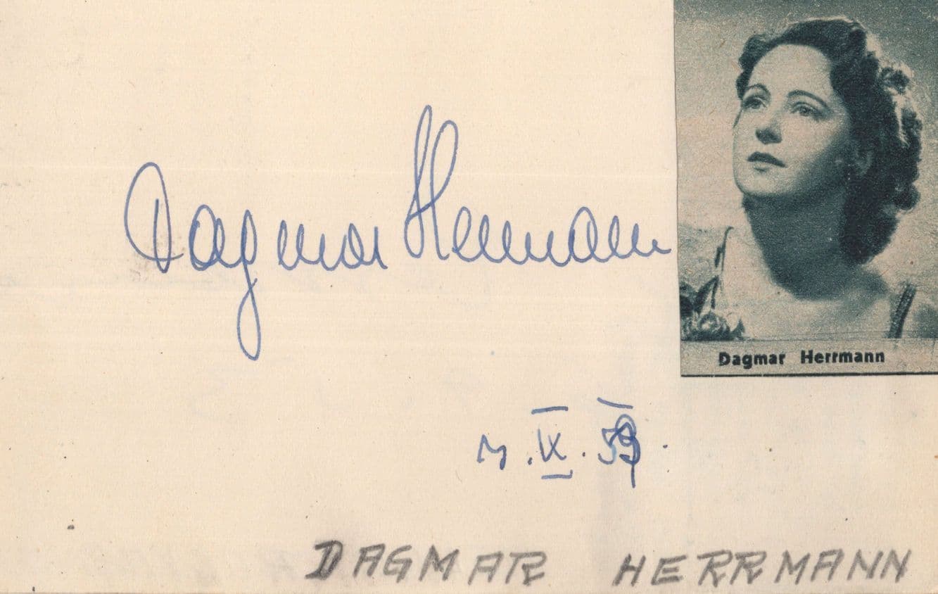 Helge Rosvaenge Danish Opera Tenor Dagmar Herrmann Slovakia Autograph