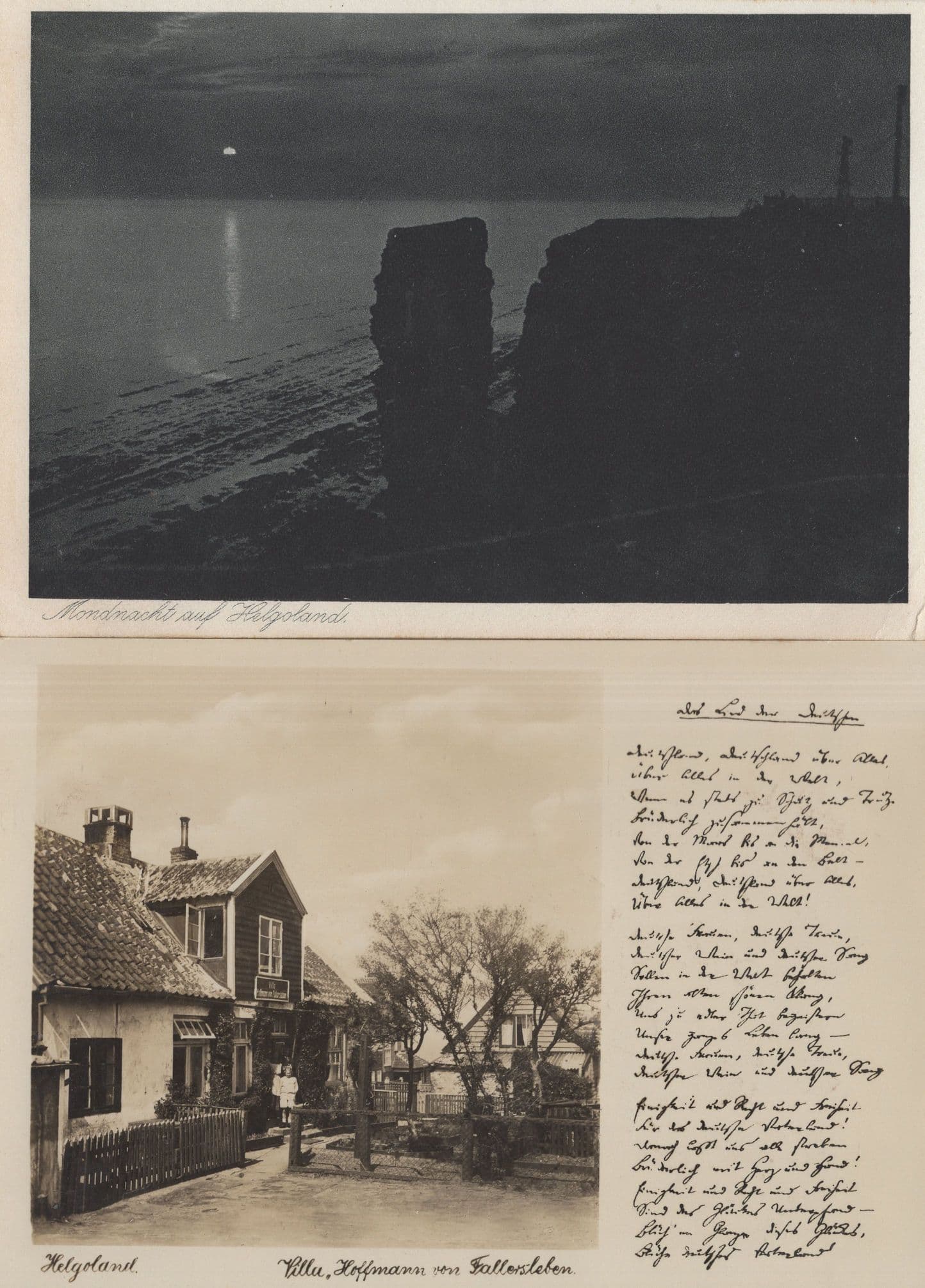 Helgoland Hoffmann Villa & Poem Rhyme German Postcard