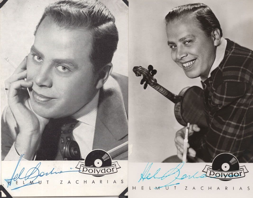 Helmut Zacharias German Violonist Composer 2x Hand Signed Photo s