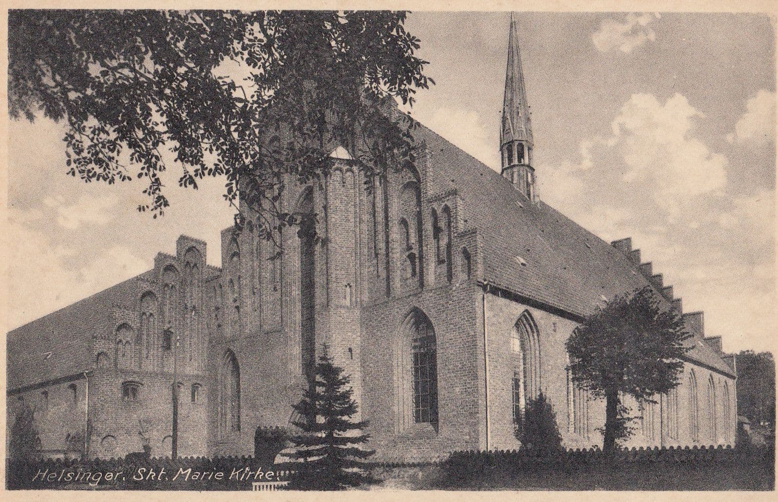 Helsinger Marie Church St. Mariae Kirke Old Denmark Postcard