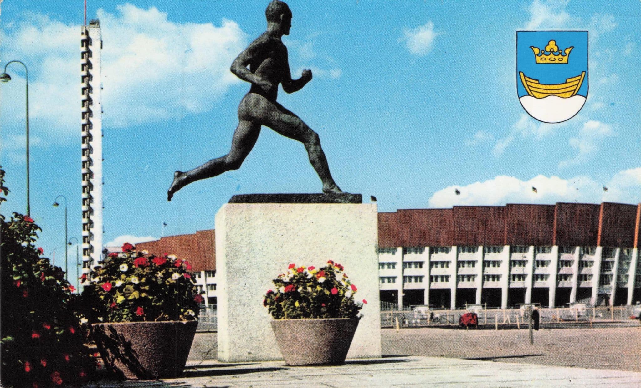 Helsinki Olympic Games Stadium Paavo Nurmi Statue Postcard