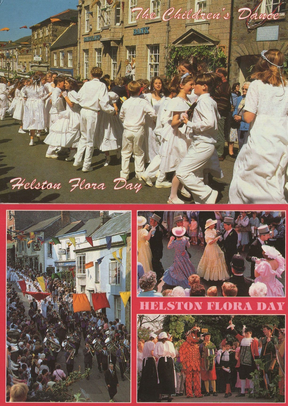 Helston Flora Day Cornwall Street Parade Morris Dance 2x Postcard