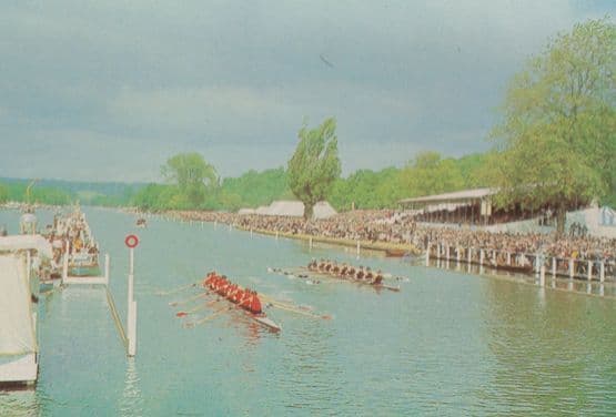Henley Royal Regatta Final Challenge Cup Race Finishing Line Postcard